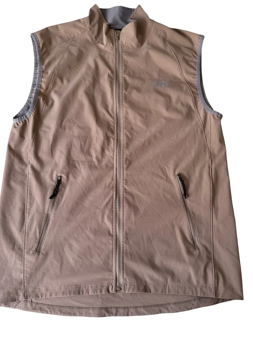 The North Face Men’s Beige Lightweight Full Zip Lined  Vest Size M